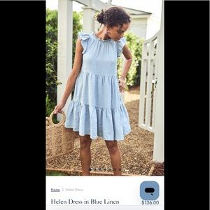 Lake Helen Dress in Blue Linen - Never Worn!